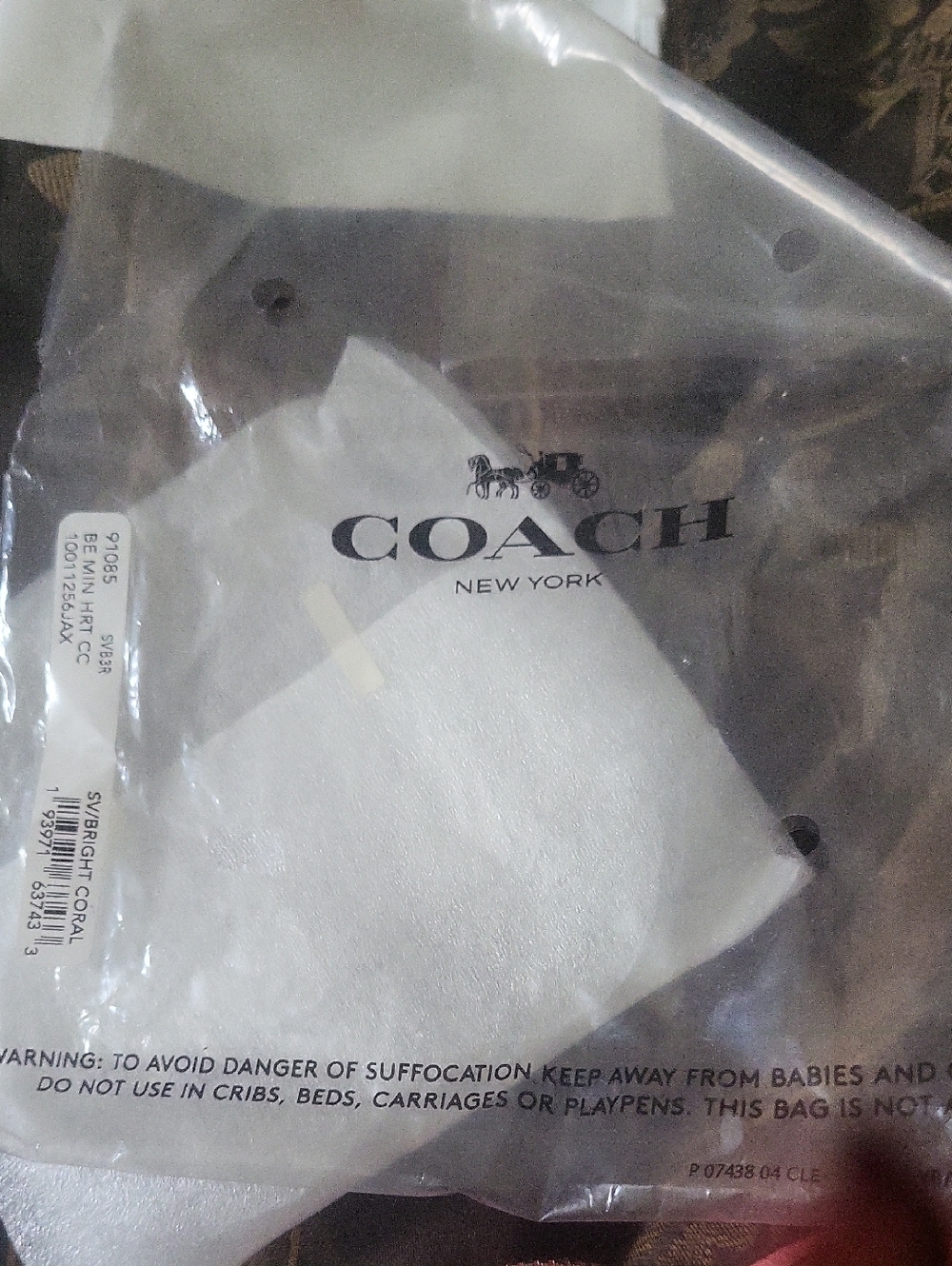 Coach Wrapped Tagged Leather Pink Chain Cash Or Coin Gorgous Leather Sealed - Picture 3 of 6
